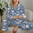 thumbnail image 6 of Fotbe white Skull daisy in water Pattern Long Sleeve Pajama Set for Women,Sleepwear Set,2-piece Loungewear Set,Soft PJs Comfy Nightwear with Pockets -Large, 6 of 7
