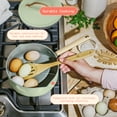 thumbnail image 4 of Beautiful 12-Piece Ceramic Nonstick Cookware Set, Pots and Pans with Strainer Lids, Sage Green by Drew Barrymore, 4 of 16