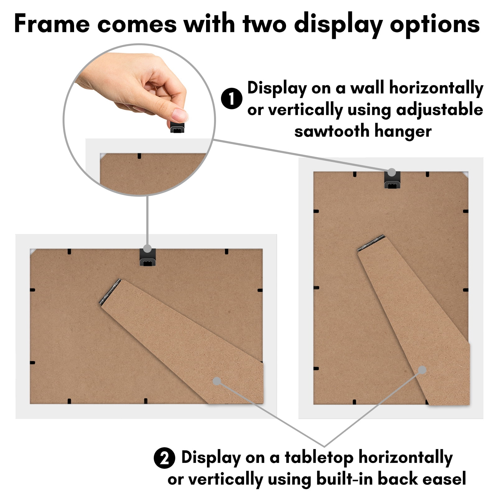 Americanflat 8x12 Picture Frame with Shatter-Resistant Glass Signature Collection Gallery Style Frames - White