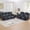 Black-Couch+Loveseat, variant on Faux Leather Power Recliner Sofa Set, Home Theater Seating with LED Base Light, Cup Holders & Storage Console, Living Room Reclining Couch for Movie Room Grey