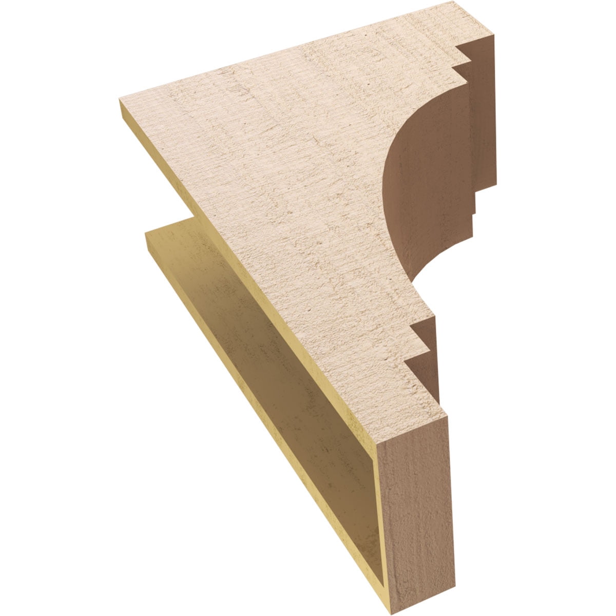 8"W x 16"D x 24"H Classic Pescadero Rough Cedar Woodgrain TimberThane Corbel, Primed Tan