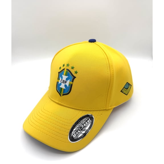 Brazil Yellow Soccer Fan Cap for Men – Adjustable Snapback Baseball Hat, Green Crest Style Design, Lightweight Athletic Sports Cap