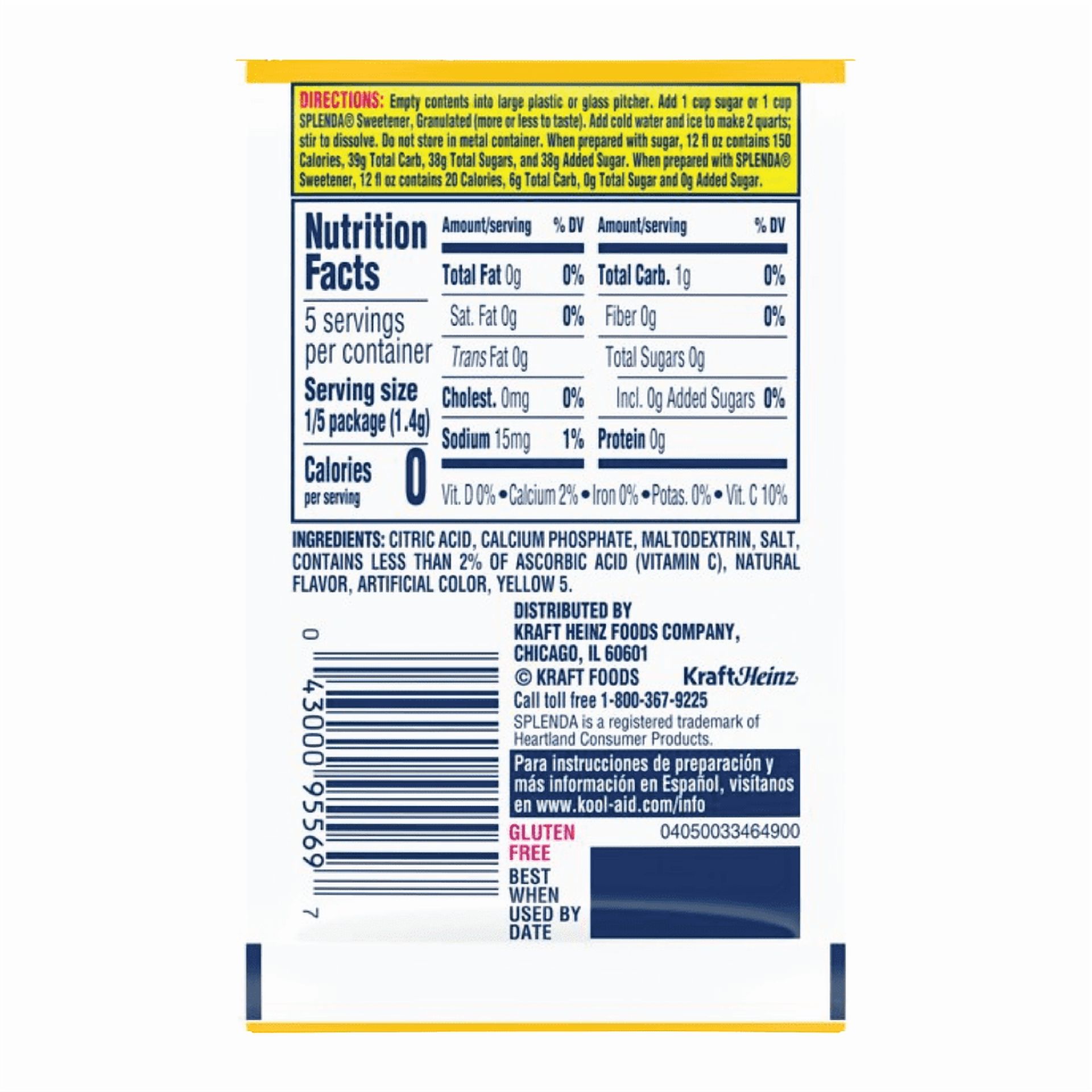 Full Box 48x Packets Kool-Aid Lemonade Flavor Soft Drink Mix | Caffeine Free |
