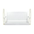 thumbnail image 2 of White Porch Swing With Wood Frame, Breathable Seat, 48.11”w X 25.86”d 22.23”h Made From - 22.23”h, Relaxing Spot, 2 of 6