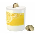thumbnail image 3 of Yellow Piggy Bank, Mandala Pattern Art Geometric Floral Style Oriental Illustration Print, Ceramic Coin Bank Money Box for Cash Saving, 3.6" X 3.2", Yellow White, by Ambesonne, 3 of 4