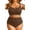 Brown, variant on WrongDuck Women Plus Size High Waisted Bikini - Ribbed Two Piece Swimsuit Tummy Control Bathing Suit V-Wired 2026 Swimwear