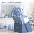 thumbnail image 6 of Astercook Knife Set, 14 Pieces Kitchen Knives Set with Healthy Anti-Rust Coating, Stainless Steel Knife Sets with Built-in Sharpener, Sharp & Rust Resistant Dishwasher Safe Delicate Blue, 6 of 9