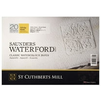 St Cuthberts Saunders Waterford Watercolor Block, Rough, White, 140lb/300gsm, 20 Sheet, 10x7 inch, 1 Count