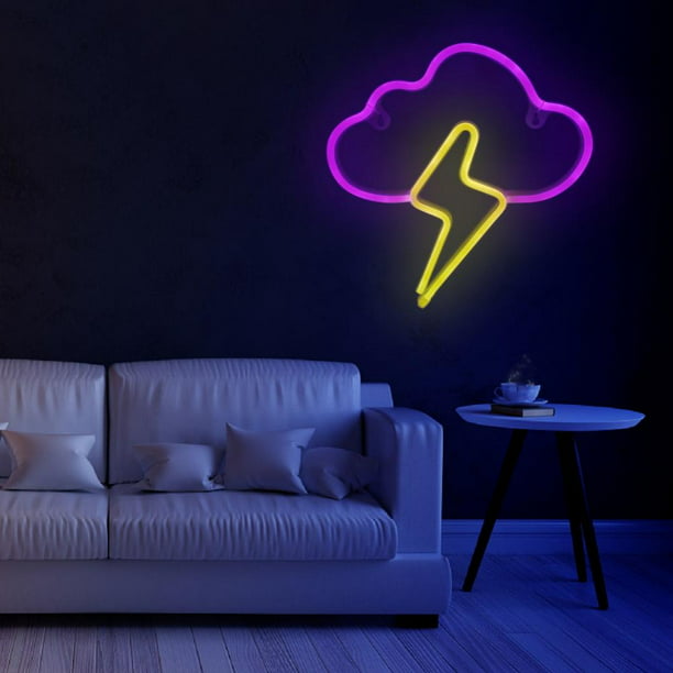 Neon Signs for Cloud and Lightning Neon Lights for Wall - USB/Battery Powered Led Neon Sign Light - Aesthetic for Home Kids Room & Birthday - Walmart.com
