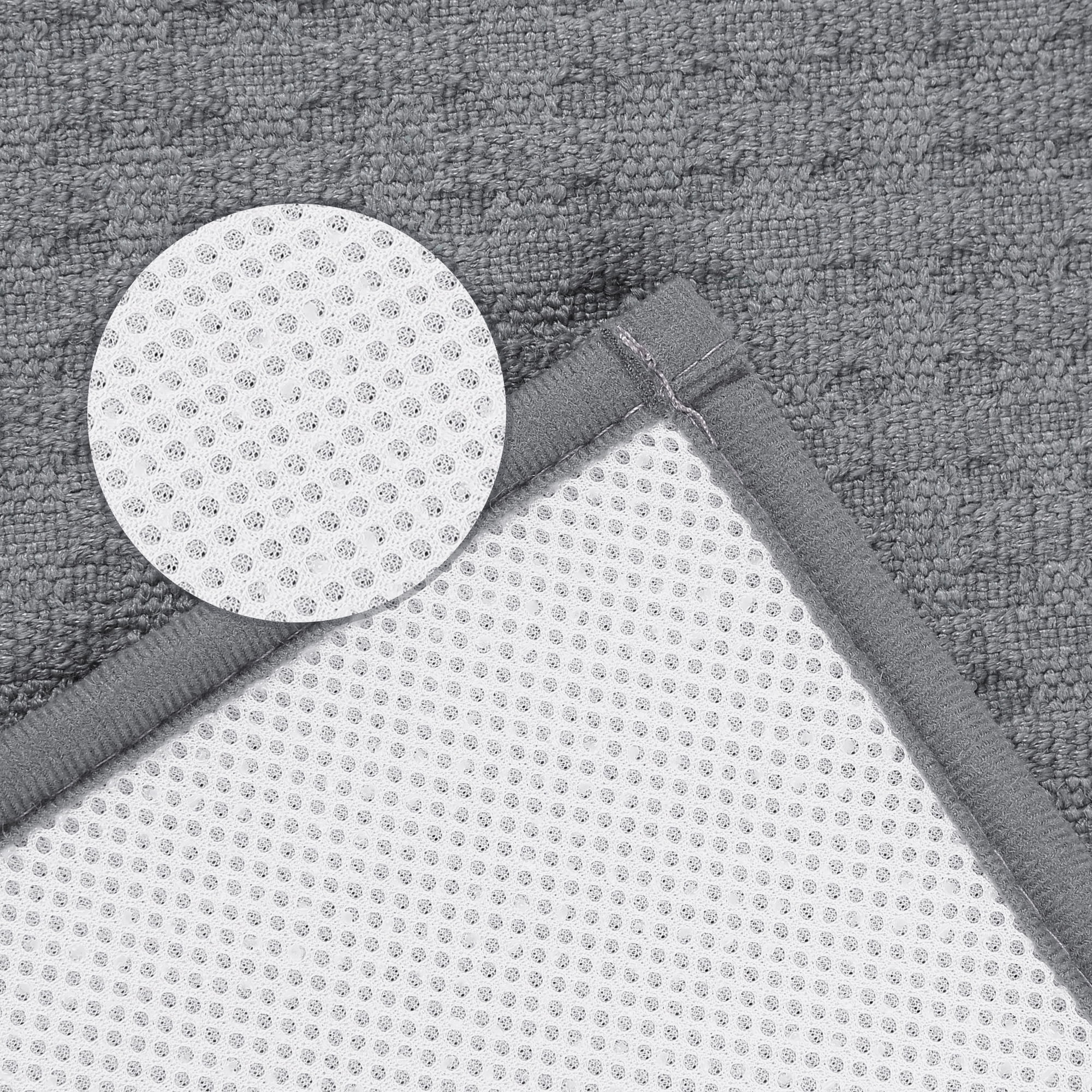 Unique Bargains Weaving Pattern Soft Absorbent Bath Mat Grey 20" x 32"