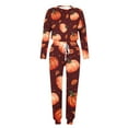 thumbnail image 4 of QATAINLAV Two Piece Outfits for Women 2024 Halloween Print Tracksuit Long Sleeve Pullover Tops and Drawstring Harem Sweatpants with Pockets Plus Size Lounge Set Back to College Sales Orange 3XL, 4 of 6