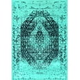 thumbnail image 1 of Ahgly Company Machine Washable Indoor Rectangle Persian Turquoise Blue Bohemian Area Rugs, 8' x 12', 1 of 4