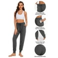 thumbnail image 2 of Hanerdun Womens Athletic Pants Ankle Pocket Elastic Waist Workout Joggers Activewear Dark Gray 2XL, 2 of 7