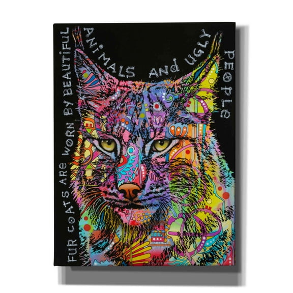 Epic Graffiti 'Psychedelic Bobcat' by Dean Russo, Canvas Wall Art, 12"x16"