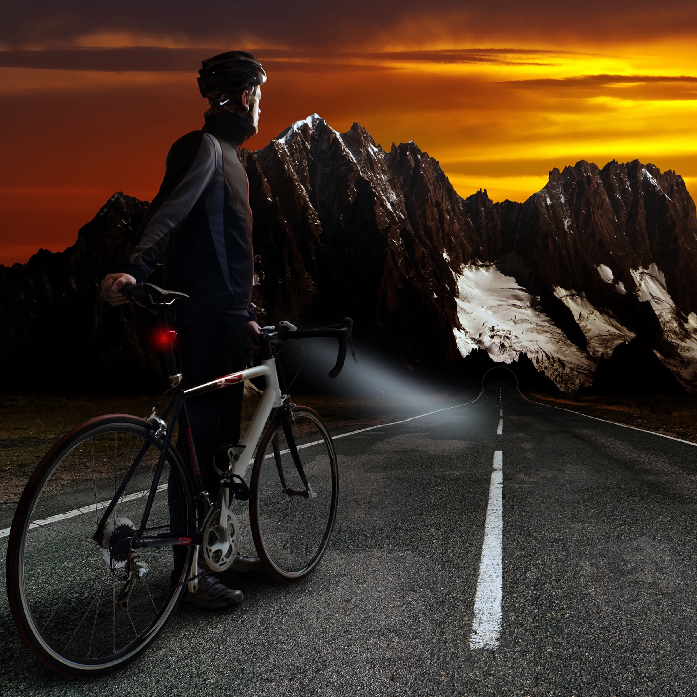 Bike Light-LED Front Bicycle Headlight-Bright USB Rechargeable Handlebar Lamp, 360° Mobility, Detachable, Compact for Road Safety by Wakeman Outdoors