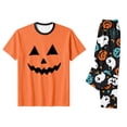 thumbnail image 5 of Grblisyd Halloween Family Matching Pajamas Sets Pumpkin Print Short Sleeve Top & Pants Two Piece Set Sleepwear Pjs, 5 of 5