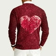 thumbnail image 4 of QHRMKOG Men's Valentines Day Sweater Romantic Heart Print Pullover Relaxed Fit Long Sleeve Round Neck Sweaters Autumn Casual Top Red S, 4 of 5