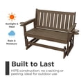 thumbnail image 2 of Innovaze Poly Lumber Patio Glider, Durable HIPS Material, Weather-Resistant Swing Bench for Outdoor Porch Garden (Deep Brown, 2-Seater), 2 of 10