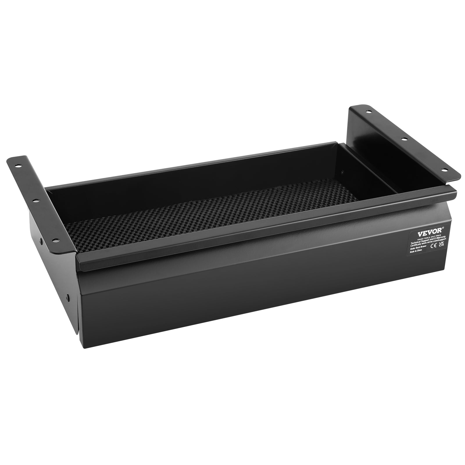 KFFKFF 16" Broad Under-Desk Drawer Glide, Under-Desk Fixated Slide-In Drawer Accessory, Concealed Tabletop Storage Solution, Under-Table Pen Holder for Home Office Sit-Stand Workspace, 17x9x4 in