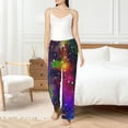 thumbnail image 5 of Uemuo Bright Universe Pattern Women's Wide Leg Palazzo Lounge Pants with Pockets Light Weight Loose Comfy Casual Pajama Pants-Small, 5 of 9