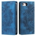 thumbnail image 2 of Wallet Case for iPhone 7 / iPhone 8 / iPhone SE 2022 & 2020 Embossed Pattern Flip Kickstand Classic PU Leather Case with Card Holder, Magnetic Shockproof Totem Pattern Purse Cover, Blue, 2 of 11