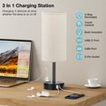 thumbnail image 3 of Lámpara de mesa Fenmzee con control táctil y puertos USB-C, 3 niveles de intensidad, 3 of 6