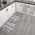 thumbnail image 2 of Black Geometric Triangle Diamond Pattern Kitchen Rugs Sets Of 2,Anti Fatigue Kitchen Mat Rugs Non Slip Washable,Decorative Kitchen Floor Mats for Kitchen,Sink,Laundry,17"x30"+17"x47", 2 of 7
