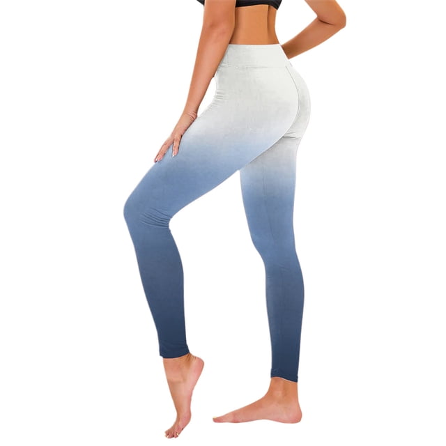 Leggings For Women Yoga Pants For Women Gradient Ramp Color Printed Tight High Waisted Stretchy Hip Lifting Fitness And Sports Base Layer Leggings Buttery Soft Tights
