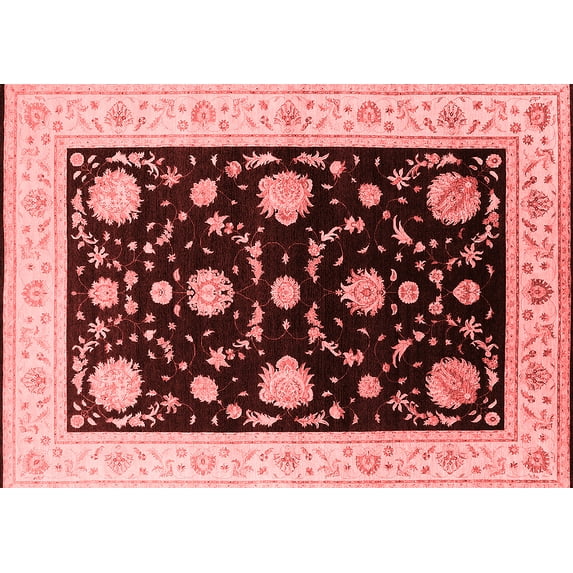 Ahgly Company Indoor Rectangle Oriental Red Industrial Area Rugs, 7' x 10'