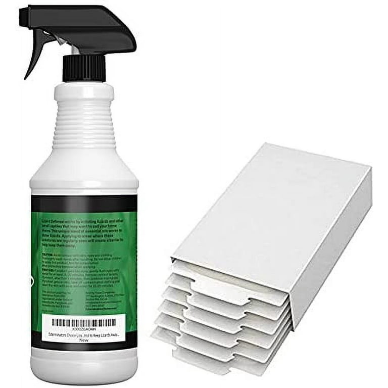 Exterminators Choice Lizard Defense Spray, 32 Ounce and 5 Glue Traps, Natural, Non-Toxic Lizard Repellent and Sticky Traps, Quick, Easy Pest  Control