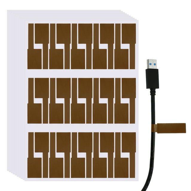 Uxcell 300 Pcs Cable Labels, Waterproof Wire Cord Labels Tags, Cord Organizer Management Tags for Charger Cable Organizer Wire Markers Printer and Handwriting, Brown