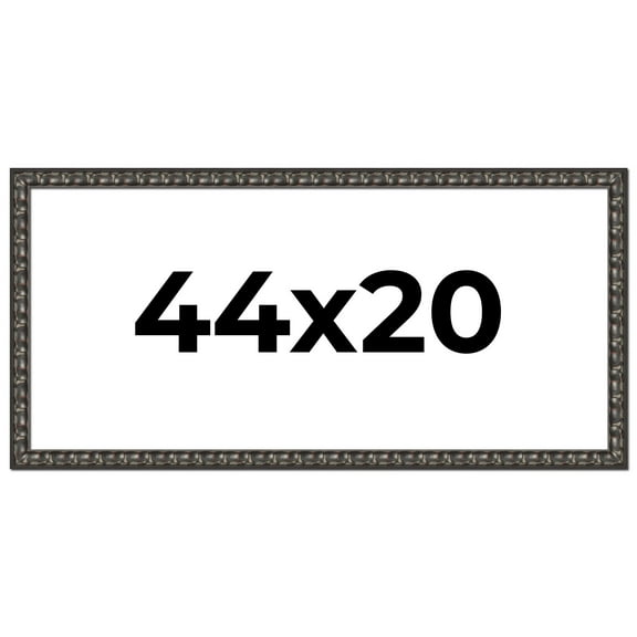 44x20 Frame Black-Brown Medieval Solid Wood Picture Frame | 1.5 Inch Moulding Width | Gotham