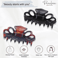 thumbnail image 2 of Parcelona French Double Loop Small Tortoise Shell and Black Jaw Hair Claw, 2 of 7