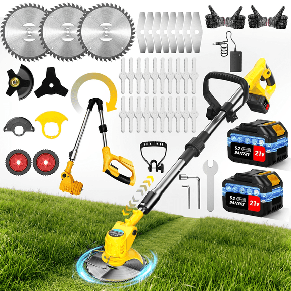 Ergonomic Hand Push Style Electric Lawn Mower Portable Outdoor Gardening Weeding Trimming Machine Equipped With Large Capacity Batteries Easy To Operate For Courtyard Lawn