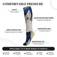 thumbnail image 3 of Lsque Starry White Horse Pattern Sport Compression Socks for Men & Women 15-20 mmHg Knee High Nurse Pregnant Running Medical and Travel Athletic, 3 of 6