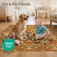 thumbnail image 4 of ODIKA 5'x7' Ultra-Soft Area Rug, Orange Vintage Floral Damask Elegance Ornate Blossom Scrolls and Mirrored Leafy Motifs Washable, Bare feet friendly, Silk-Touch for Bedroom Home office, 4 of 7