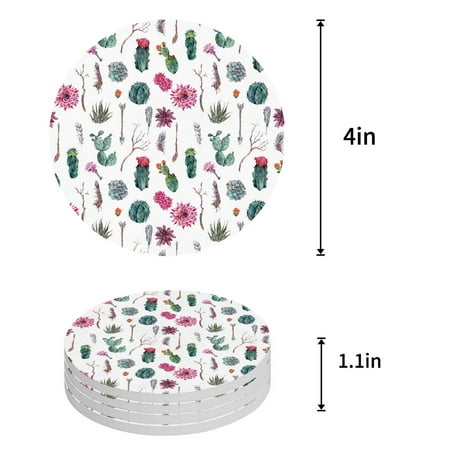 

ZHANZZK Retro Tour Bus on Sandbeach with Palm Trees Set of 6 Round Coaster for Drinks Absorbent Ceramic Stone Coasters Cup Mat with Cork Base for Home Kitchen Room Coffee Table Bar Decor