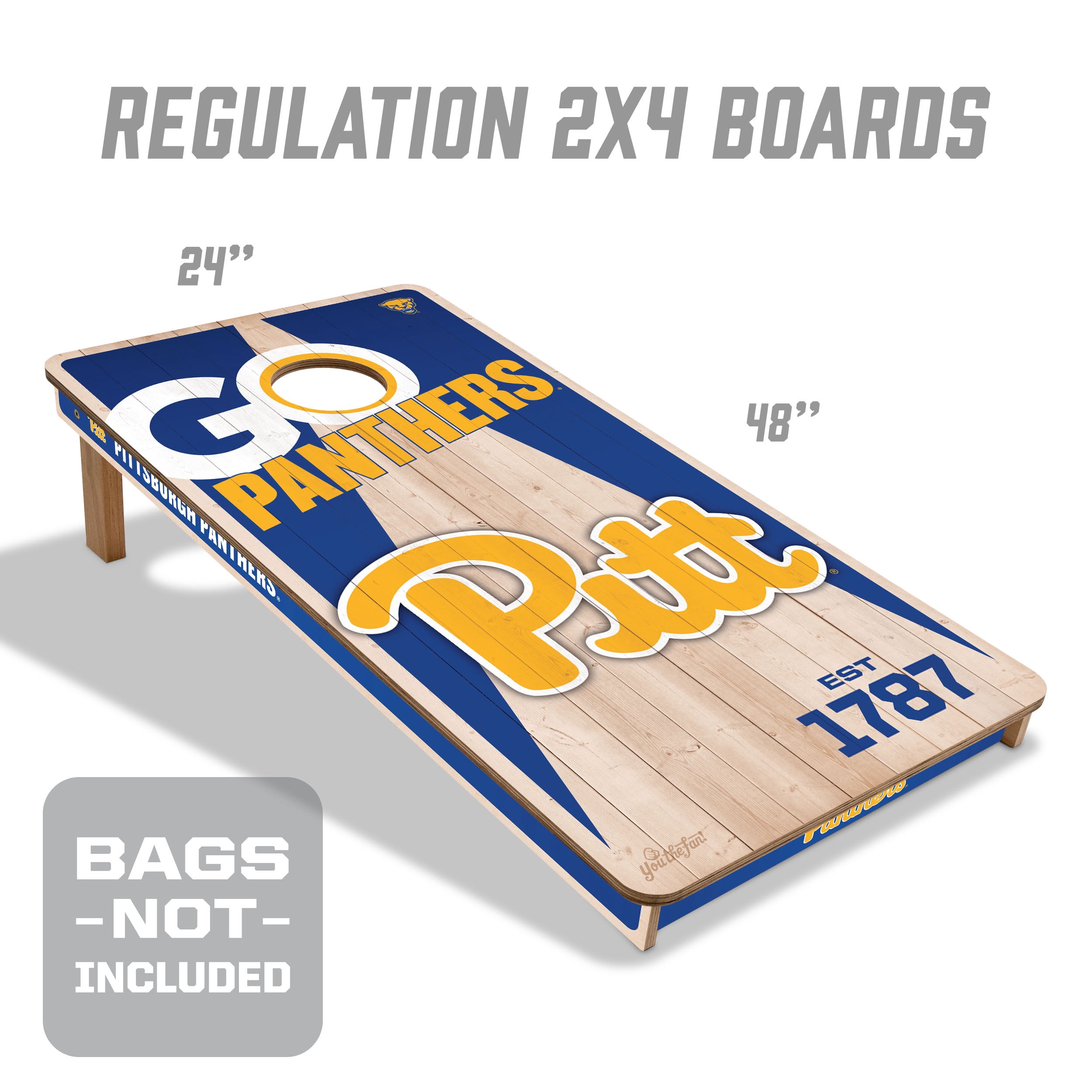 YouTheFan NCAA Pittsburgh Panthers 2' x 4' Cornhole Game No Bags
