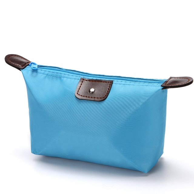 2 bolsas de maquillaje pequeñas y bonitas para monedero, mini bolsas de cosméticos impermeables con cremallera, accesorios de equipaje para viajes (azul claro) WD.WDQZL Hogar