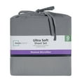 thumbnail image 4 of Mainstays Washed Ultra Soft Microfiber Bed Sheet Set, Queen, Soothing Grey, 4 Piece, 4 of 15