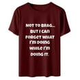 thumbnail image 4 of Fesfesfes Tights for Women Control Top Womens Work Tops Short Sleeve Out Blouse Funny Letter Print Shirt T-Shirt Tops Tshirts Shirts for Women Graphic 8(L), 4 of 7