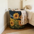 thumbnail image 5 of Round Laundry Basket Canvas Storage Bin 16x22 Inch Fabric Clothes Hamper with Soft Rope Handles Waterproof Coating for Closet Bathroom Bedroom Style F, 5 of 5