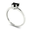 thumbnail image 2 of Clara Pucci 14K White Gold Solid Gold Onyx Solitaire Anniversary Ring for Women - 1.25 cttw Heart Cut, 2 of 8