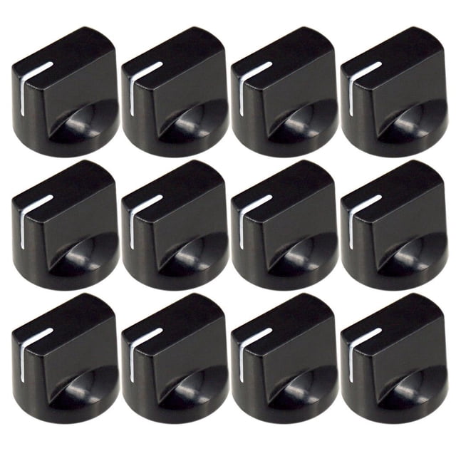 12 PCS Electric Guitar Knobs Top Hat /Volume Control Black