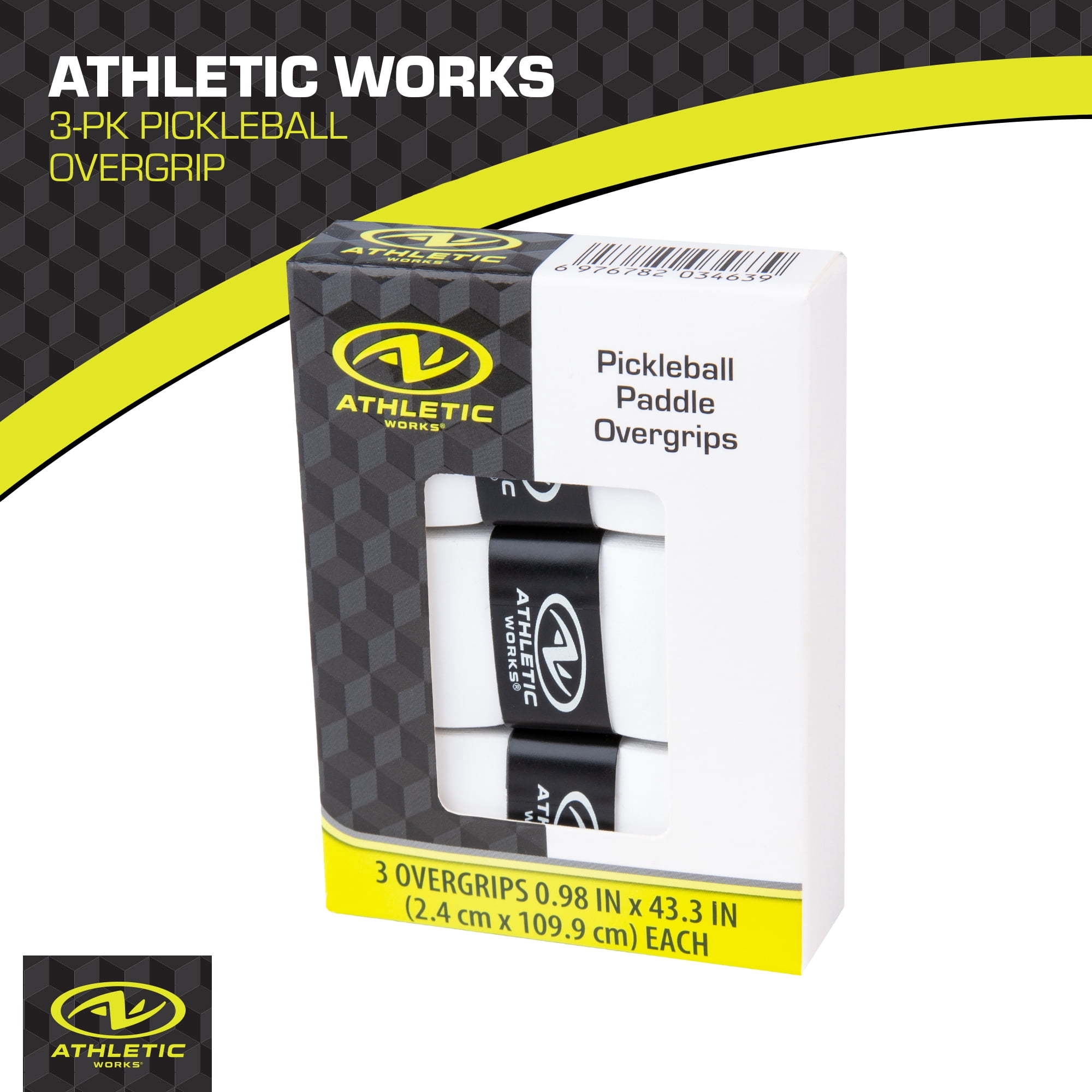Athletic Works Pickleball Overgrip 3-Pack, White