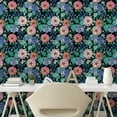 thumbnail image 2 of Ambesonne Garden Art Peel & Stick Wallpaper for Home, Colorful Blossomed Roses, 13"x36", Forest Green Multicolor, 2 of 5