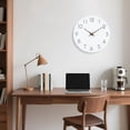 thumbnail image 5 of 12 Inch White Wall Clock Battery Operated Silent Non Ticking Modern Simple Minimalist Decorative for Kitchen Bedroom Office Living Room, 5 of 13
