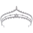 thumbnail image 1 of KAKOWELY Diadema de novia para fiesta de bodas, diadema con diamantes de imitación, corona para el cabello, tiara nupcial, diadema para el cabello, 1 of 4