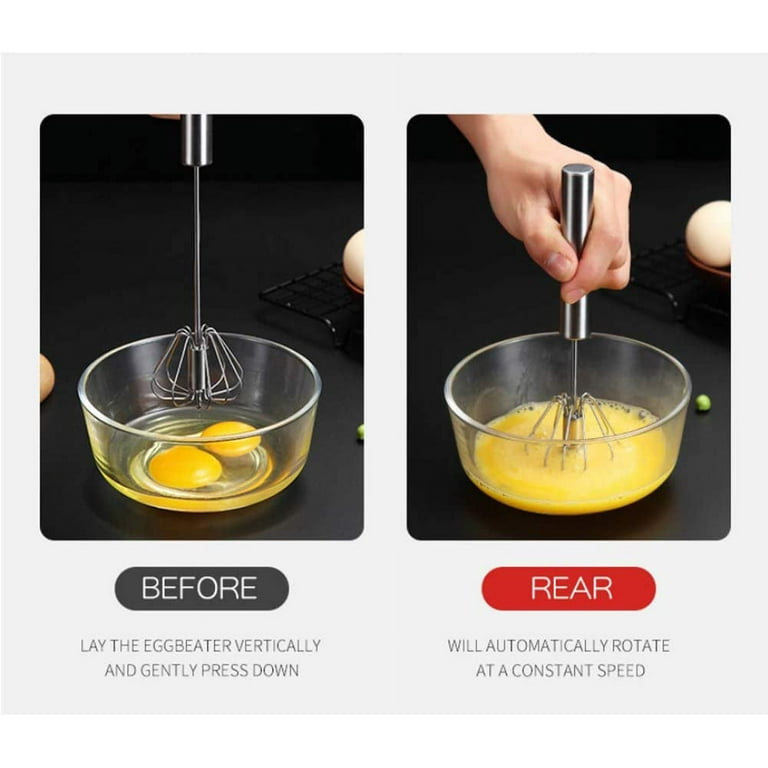 Semi-Automatic Egg Whisk Hand Push Egg Beater Stainless Steel Blender Mixer  Whis