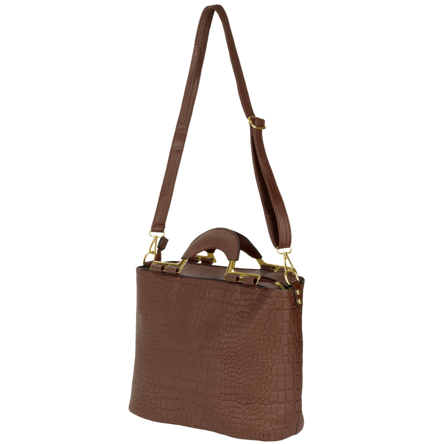 Women's Faux Reptilia Hand Bag with Adjustable Strap for Daily Use